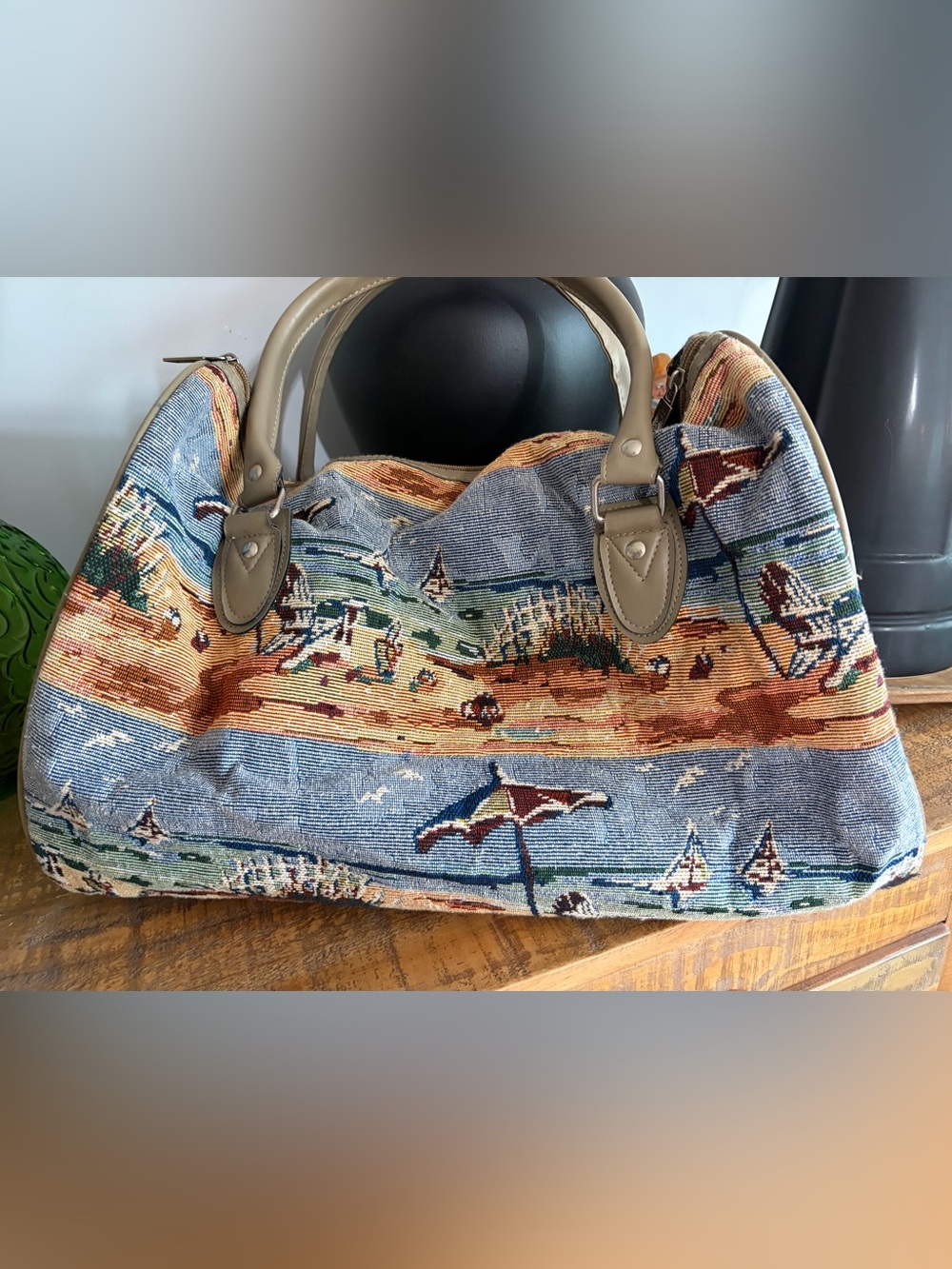 J Garden Beach Side Duffle Bag Vintage Tapestry Bag